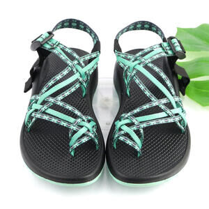 Chaco Womens ZX3 Sandals Size 7 Green Aqua Chukwalla Strappy Outdoor Hiking Shoe